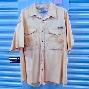 Columbia PFG yellow Short sleeve fishing shirt XL